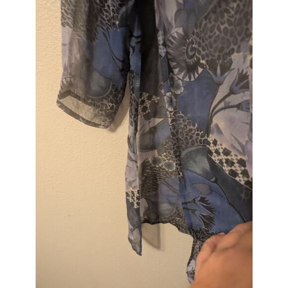 Vtg Robbie Bee 100% Silk Floral Print Lightweight Cardigan Duster Sz 12, Boho - Picture 5 of 9